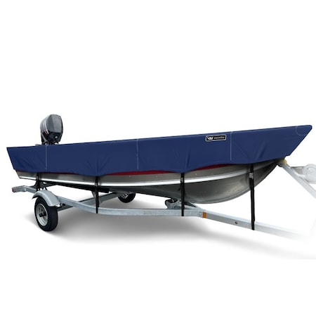 Eevelle Boat Cover V HULL FISHING Outboard Motor w/ Outboard 12ft 6in L 72in W Navy SBVFW1272B-MBL